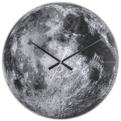 Present Time Home Decor Wall Clock Moon Grey
