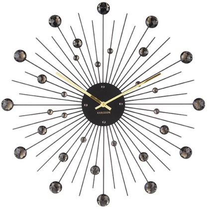 Present Time Home Decor Wall Clock Sunburst Large Black