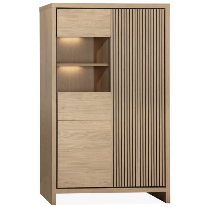 Levi Display Cabinet with 2 Doors and 1 Glazed Door with LED Lighting Levi Display Cabinet with 2 Doors and 1 Glazed Door with LED Lighting