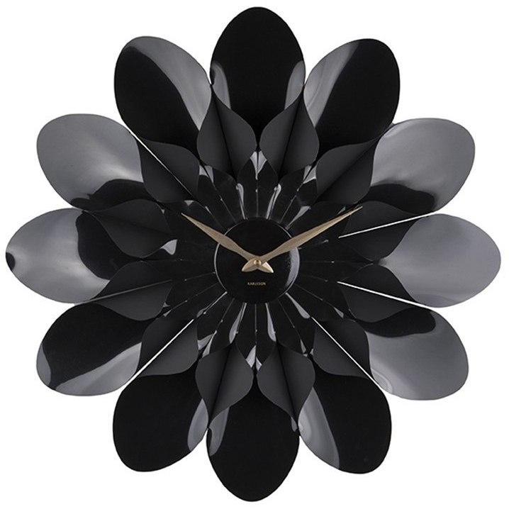 Present Time Home Decor Wall Clock Flower Black Present Time Home Decor Wall Clock Flower Black