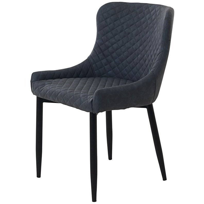 Ottowa Ottowa Dining Chair - Grey PU with Black Metal Legs Ottowa Ottowa Dining Chair - Grey PU with Black Metal Legs