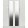 Salvington Tall 4 Door Robe with 2 Mirrors - (FLAT PACK) requires assembly