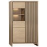 Levi Display Cabinet with 1 Door and 1 Glazed Door with LED Lighting